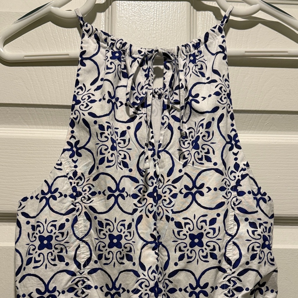 Elegant Blue and White JCrew Patterned Dress - Picture 4 of 5